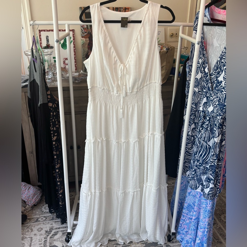 Taylor Elegant White Maxi Dress